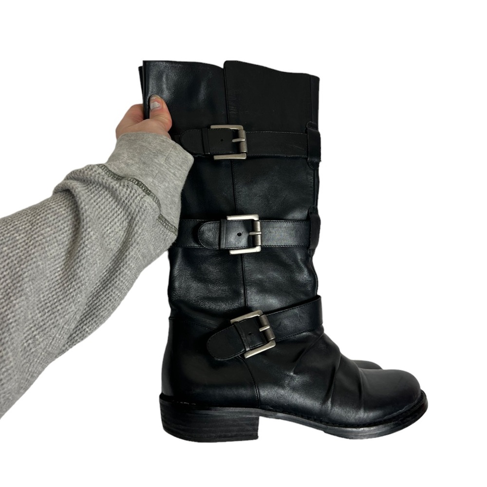 Black BCBG Buckle Boots